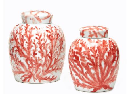 Coral Ginger Jars