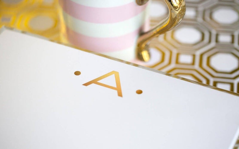 Initial Notepad - Large Gold Foil Initials A