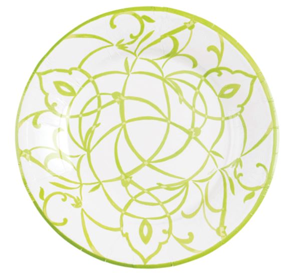Caspari Algarve Moss paper salad dessert plates