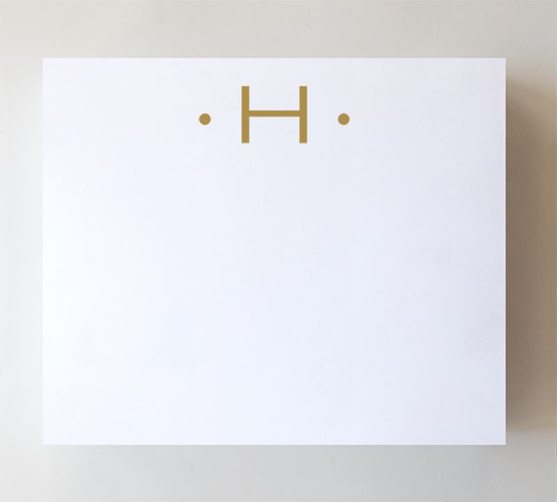 Initial Notepad - Large Gold Foil Initials H