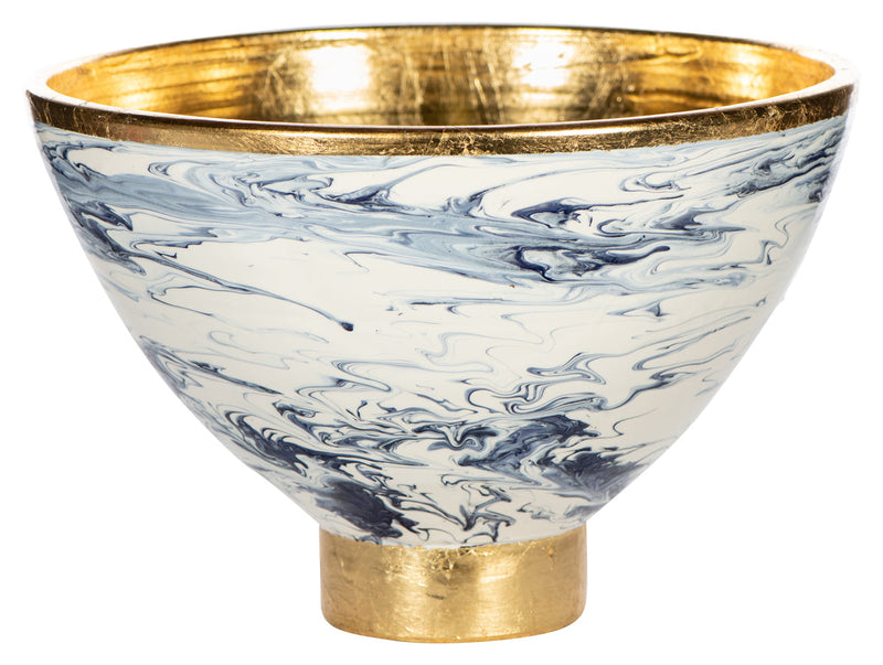 Blue and White Marbleized Bowl