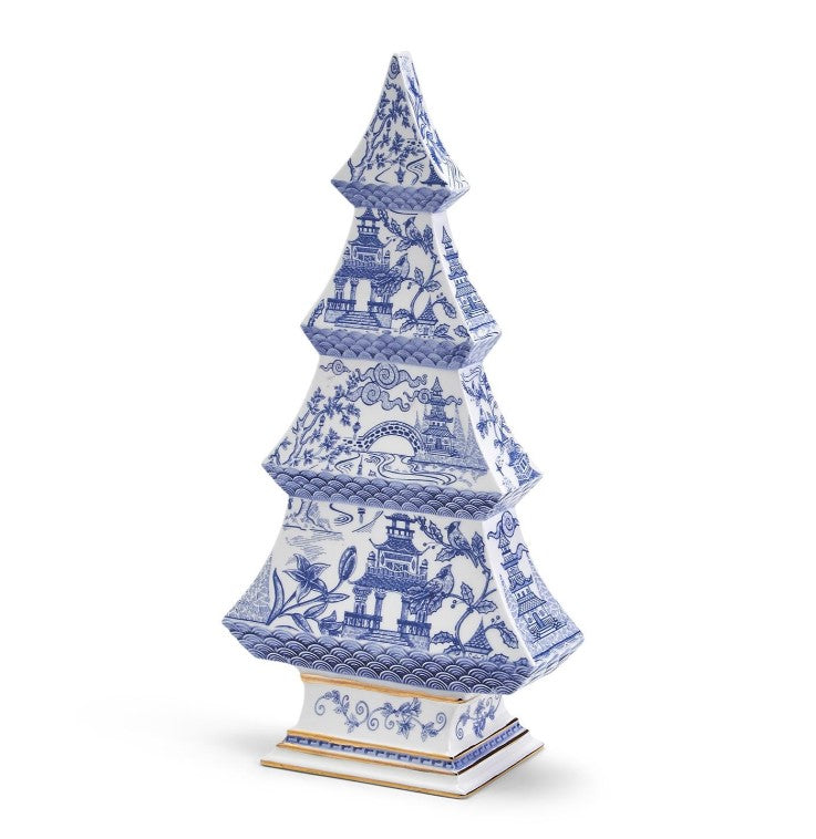 Blue and White Christmas Tree