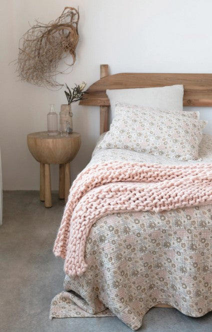 Blush Crocheted Throw Blanket