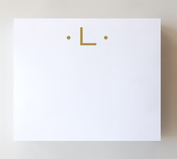 Initial Notepad - Large Gold Foil Initials L