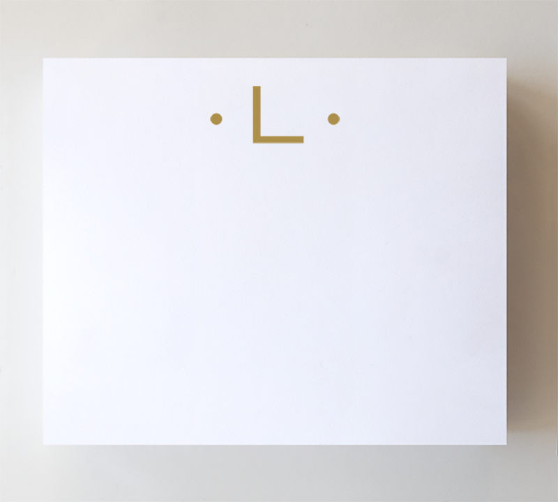 Initial Notepad - Large Gold Foil Initials L