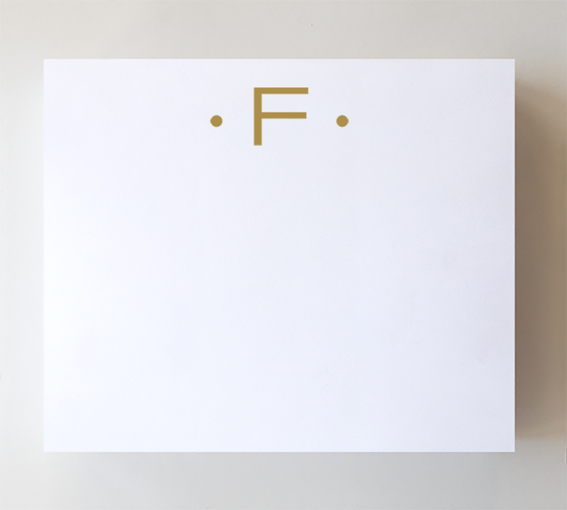 Initial Notepad - Large Gold Foil Initials F