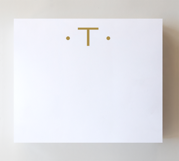 Initial Notepad - Large Gold Foil Initials T