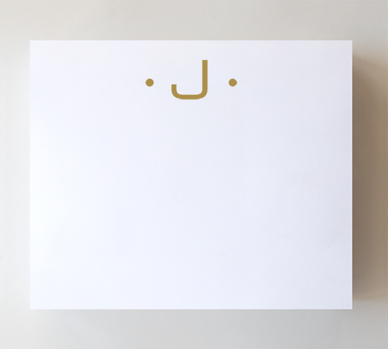 Initial Notepad - Large Gold Foil Initials J