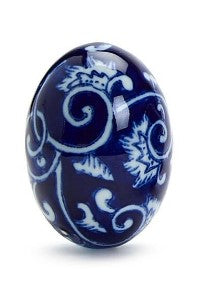 Blue/White Hand-Painted Decorative Egg Set of 6
