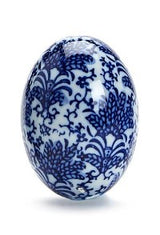 Blue/White Hand-Painted Decorative Egg Set of 6