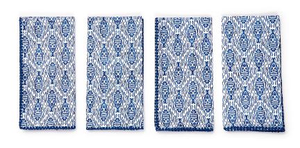 WATER'S EDGE S/4 FISH PATTERN NAPKINS