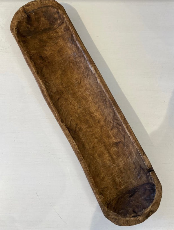 Antique Oval Dark Wooden Bowls