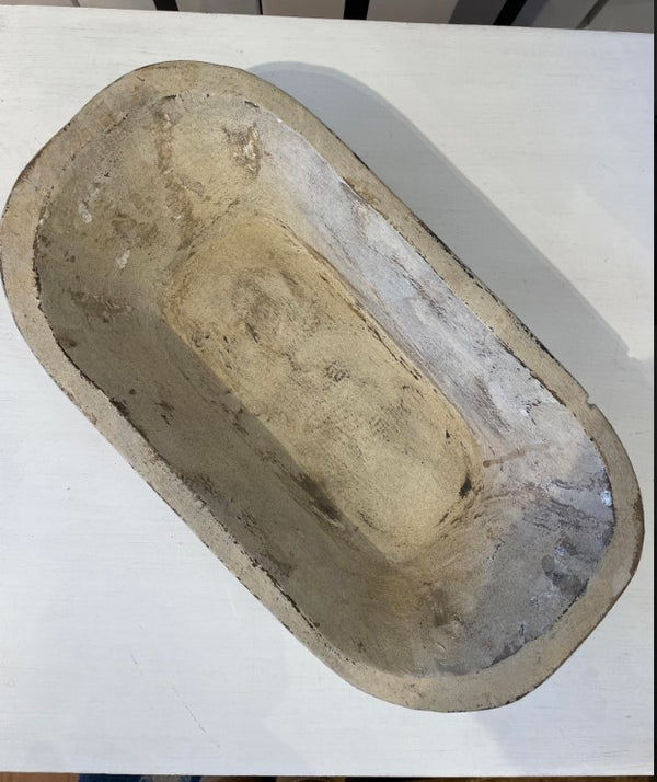 Antique Wood Oval Bowl