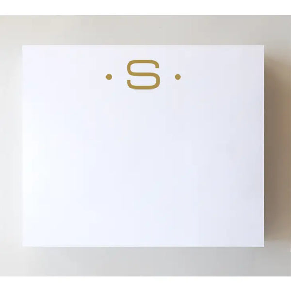 Initial Notepad - Large Gold Foil Initials S