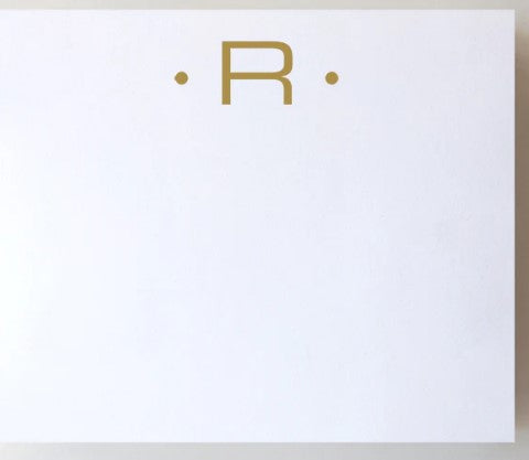 Initial Notepad - Large Gold Foil Initials R