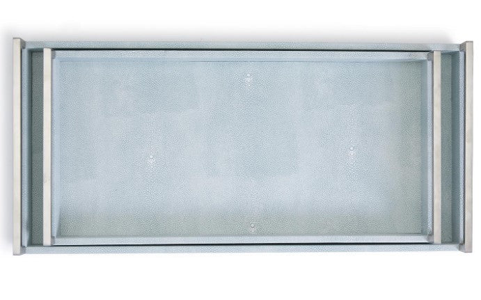 Iced Blue Faux Shagreen Tray