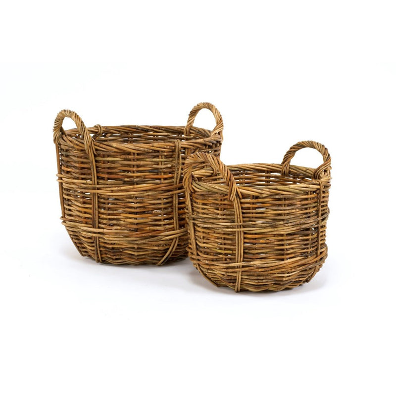 Woven Rattan Bushel Basket