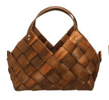 Woven Seagrass Basket w/ Leather Handles